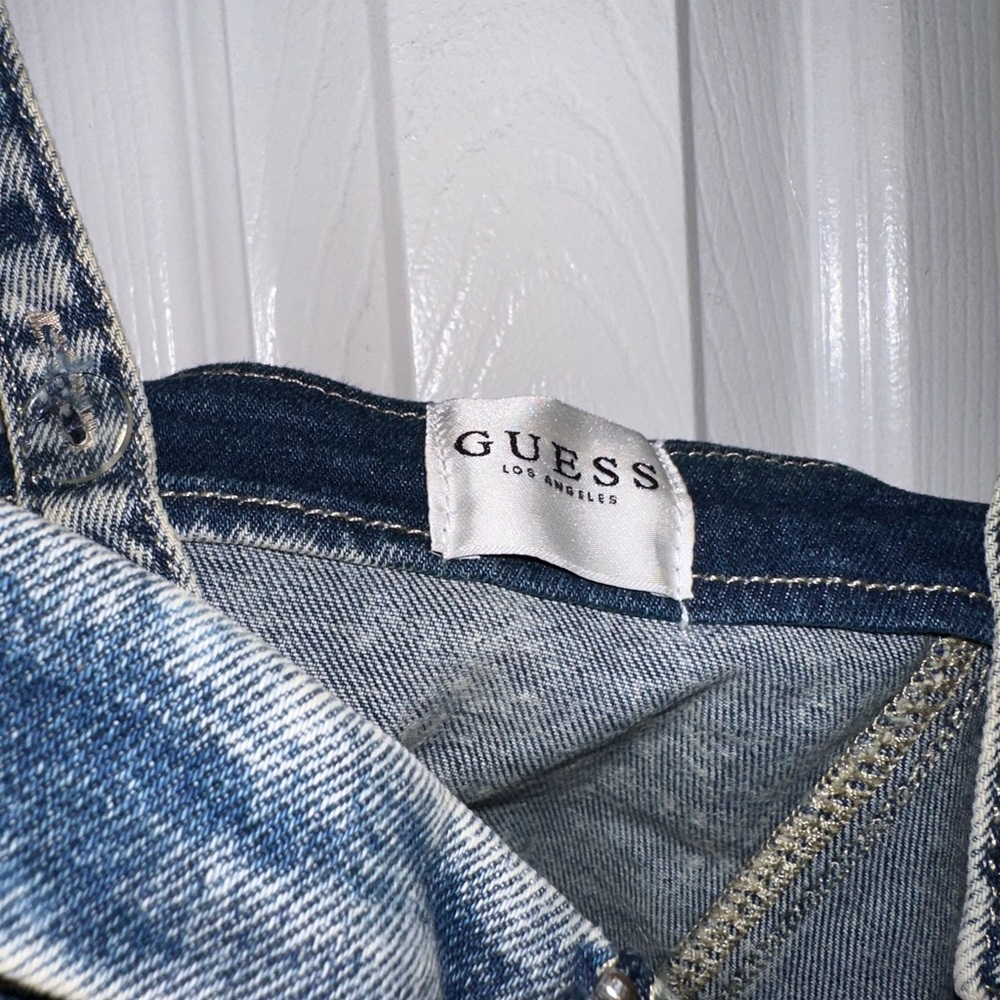 Guess Pearl Denim Bustier Top S - Picture 3 of 9